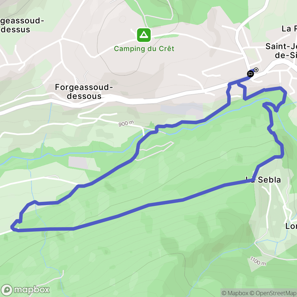 Saint-Jean-de-Sixt : carte du parcours de randonnée - France