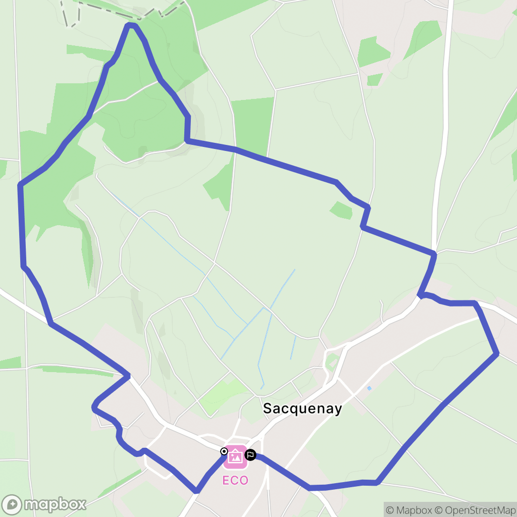 Sacquenay : carte du parcours de randonnée - France