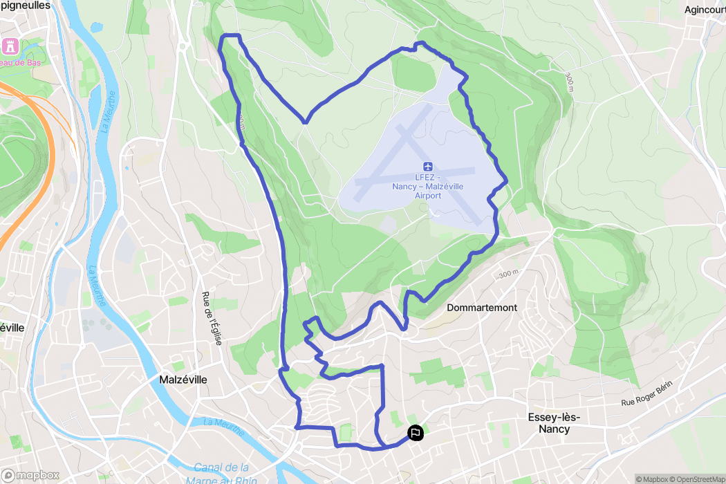 Saint-Max : carte du parcours de randonnée - France