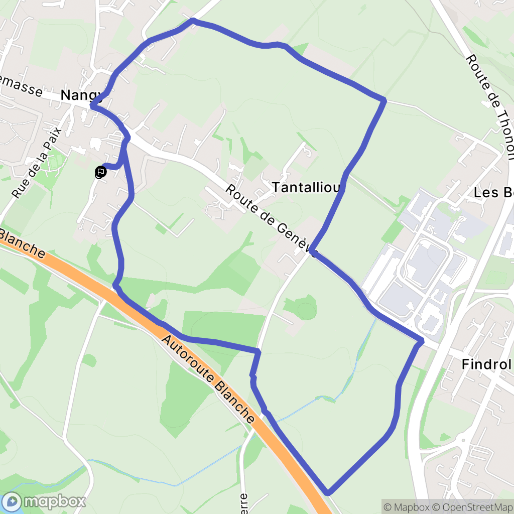 Nangy : carte du parcours de randonnée - France