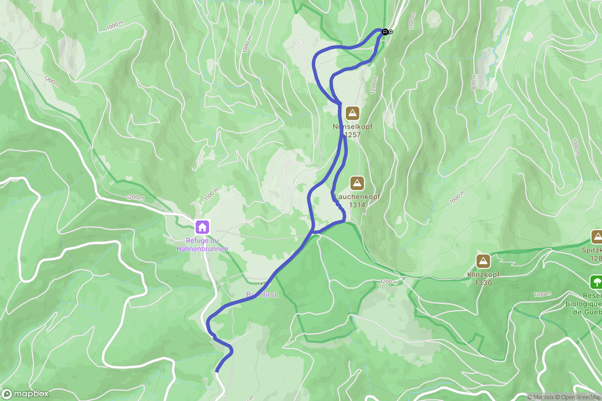 Sondernach : carte du parcours de randonnée - France