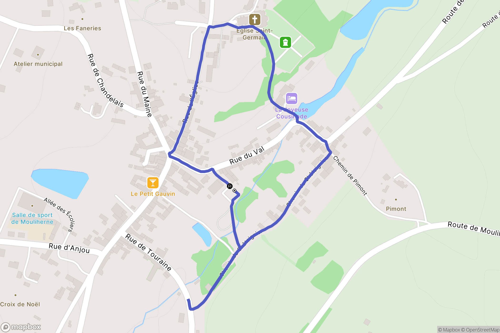 Mouliherne : carte du parcours de randonnée - France