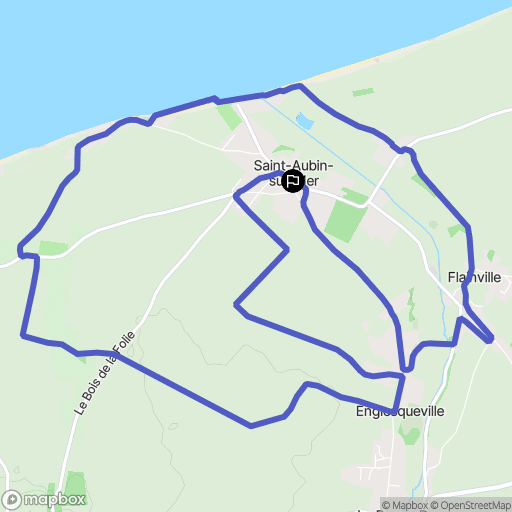 Saint-Aubin-sur-Mer : carte du parcours de randonnée - France