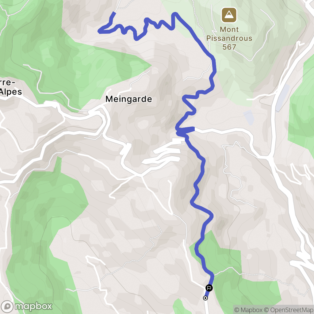 Contes : carte du parcours de randonnée - France