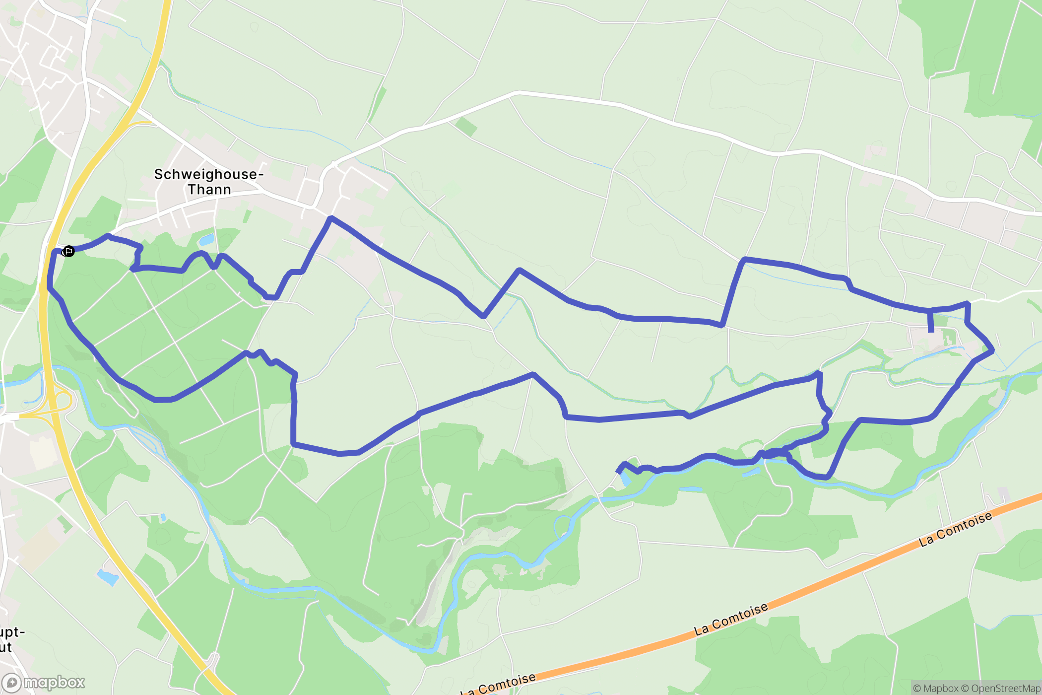 Schweighouse-Thann : carte du parcours de randonnée - France