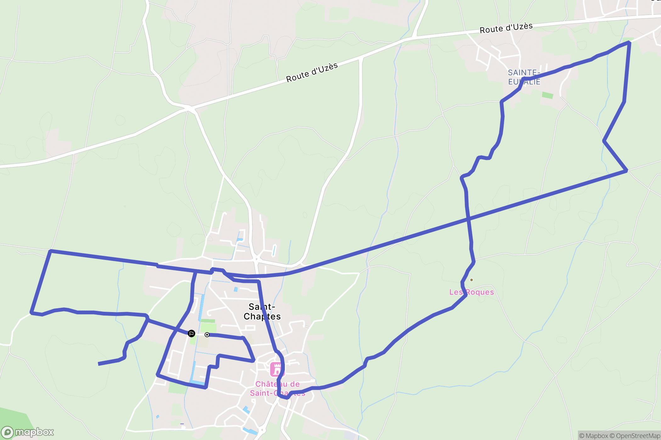 Saint-Chaptes : carte du parcours de randonnée - France