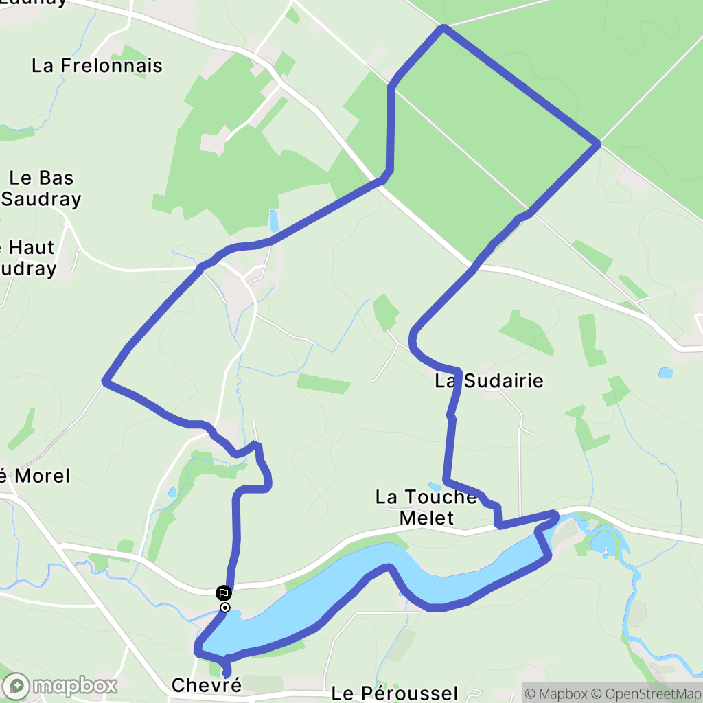 La Bouëxière : carte du parcours de randonnée - France