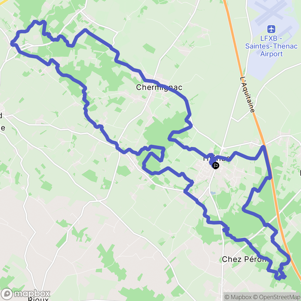 Thénac : carte du parcours de randonnée - France
