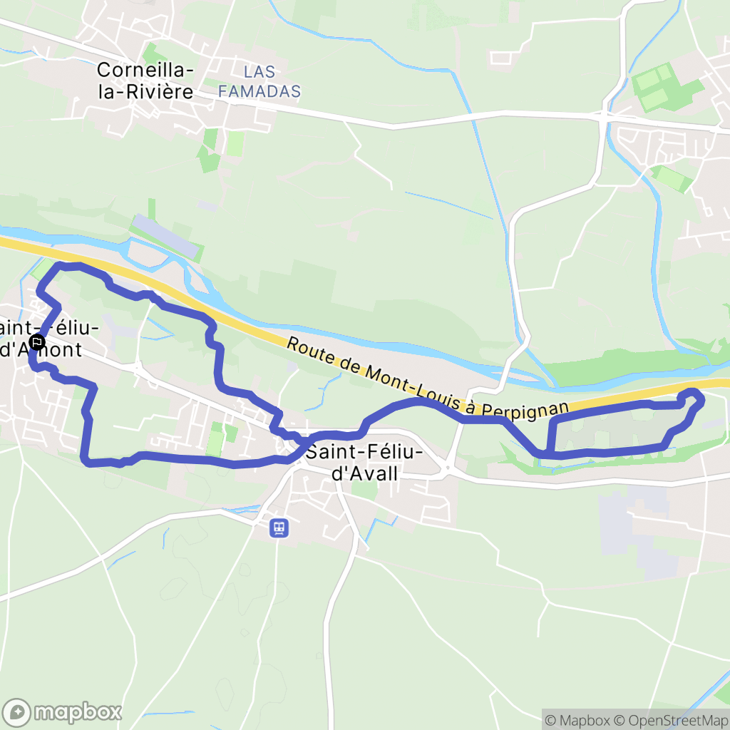 St Feliu d'Amont : carte du parcours de randonnée - France