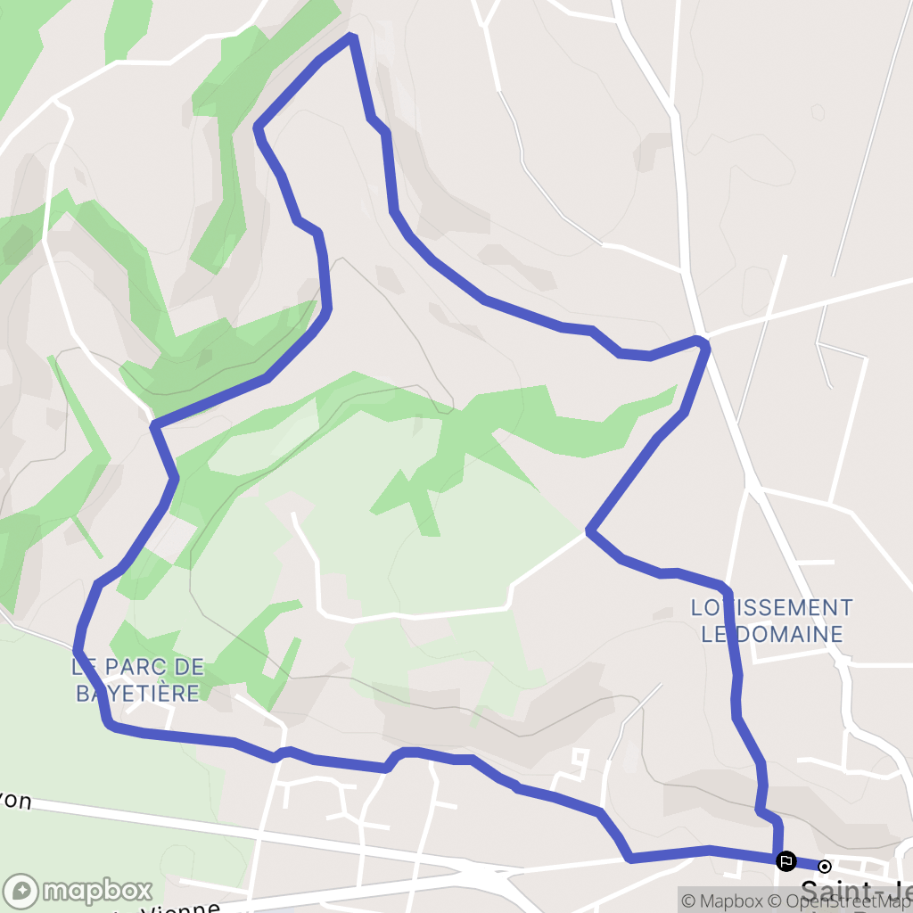 Saint-Jean-de-Bournay : carte du parcours de randonnée - France