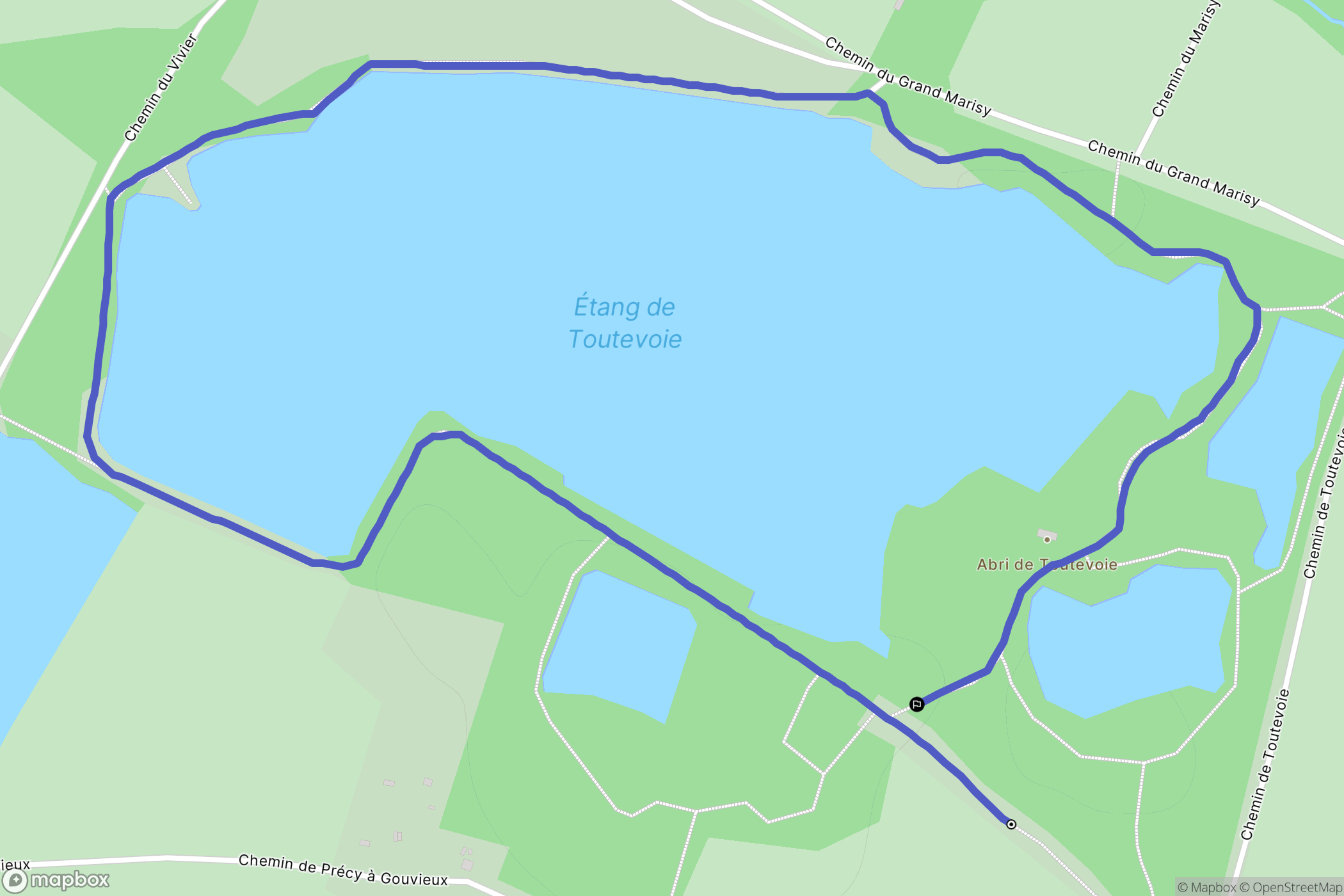 Gouvieux : carte du parcours de randonnée - France