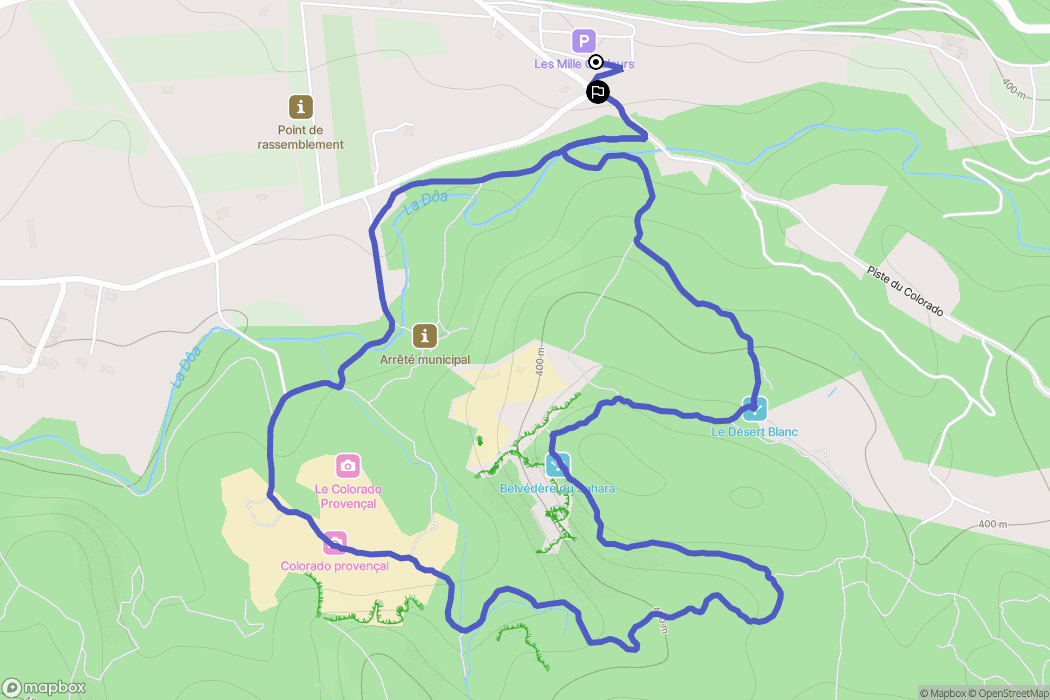 Rustrel : carte du parcours de randonnée - France