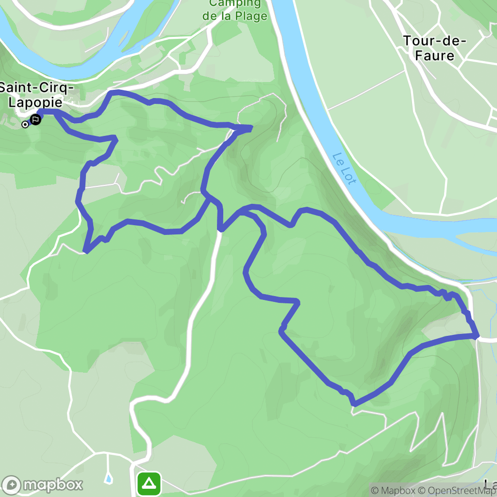 Saint-Cirq-Lapopie : carte du parcours de randonnée - France
