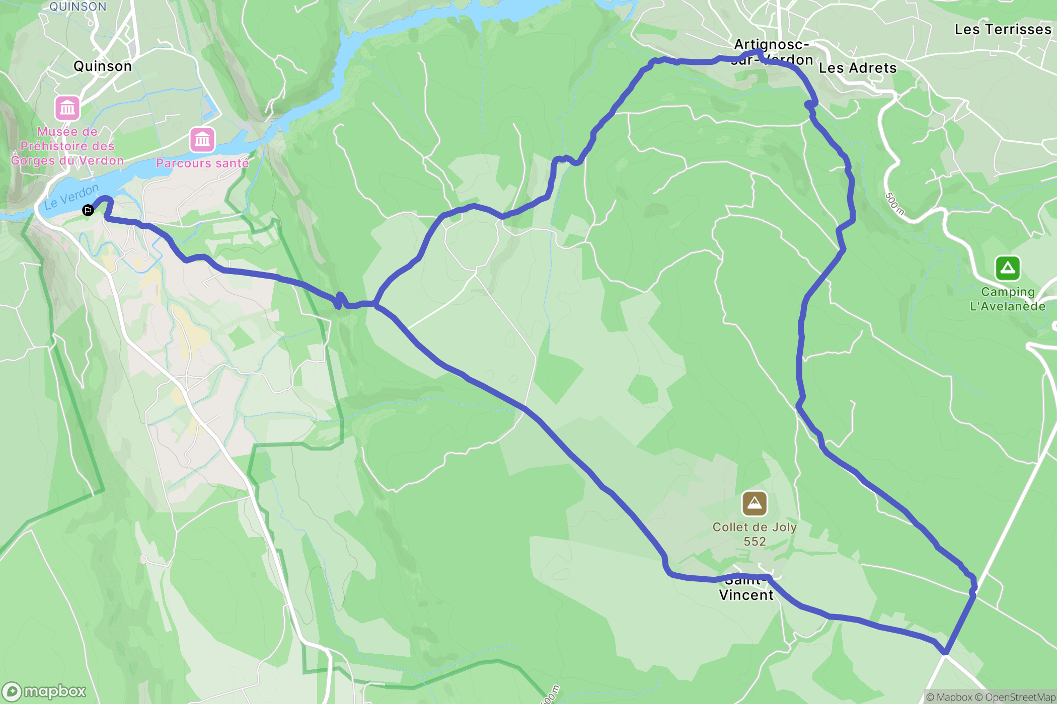Montmeyan : carte du parcours de randonnée - France