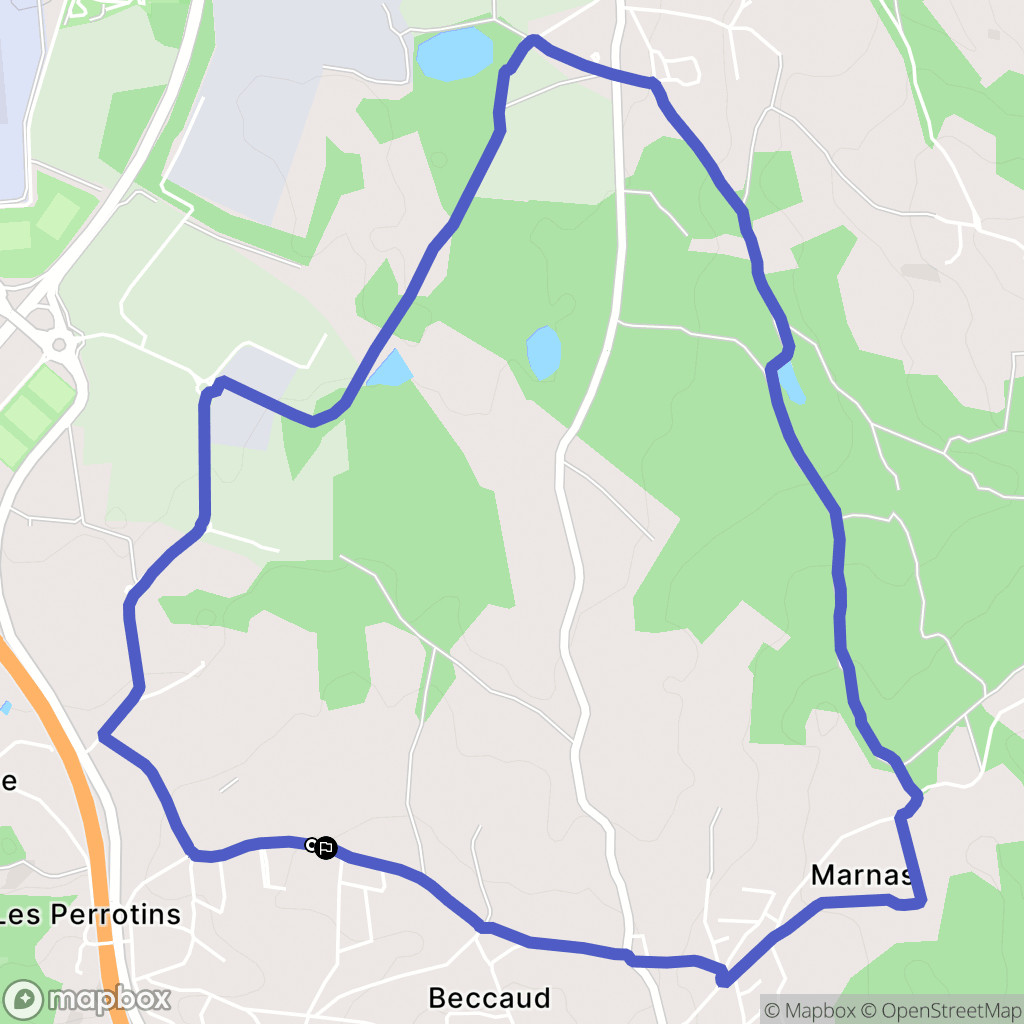 La Fouillouse : carte du parcours de randonnée - France