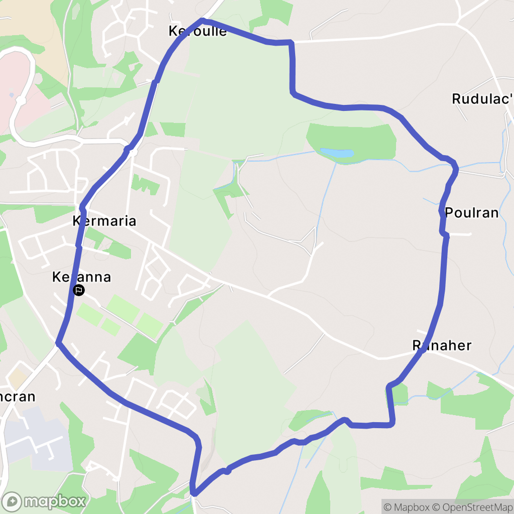 Pencran : carte du parcours de randonnée - France