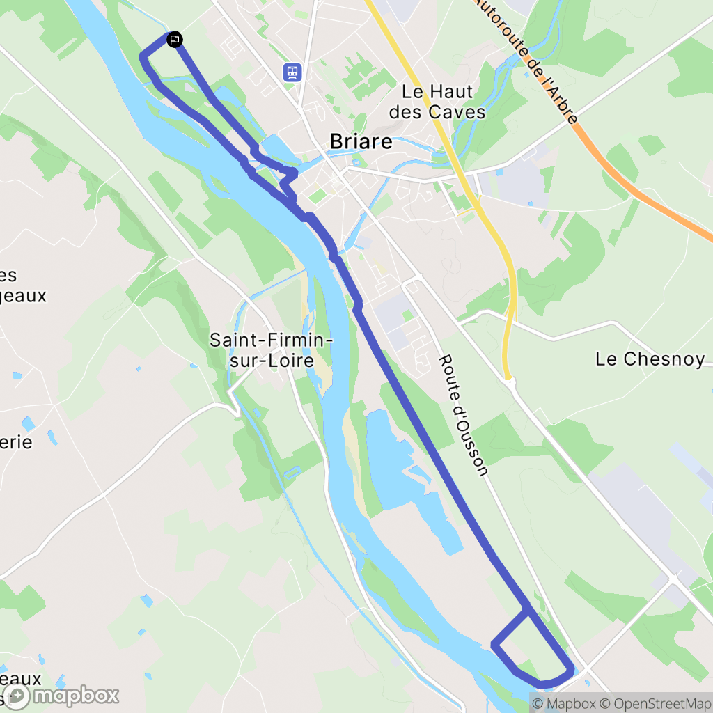 Briare : carte du parcours de randonnée - France