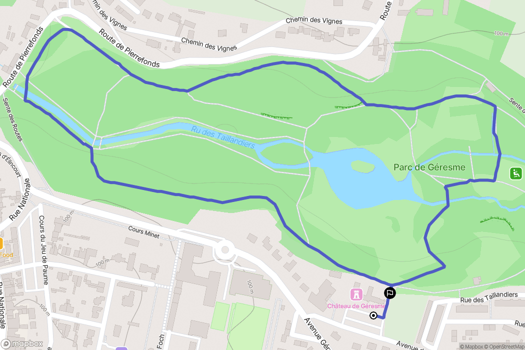 Crépy-en-Valois : carte du parcours de randonnée - France