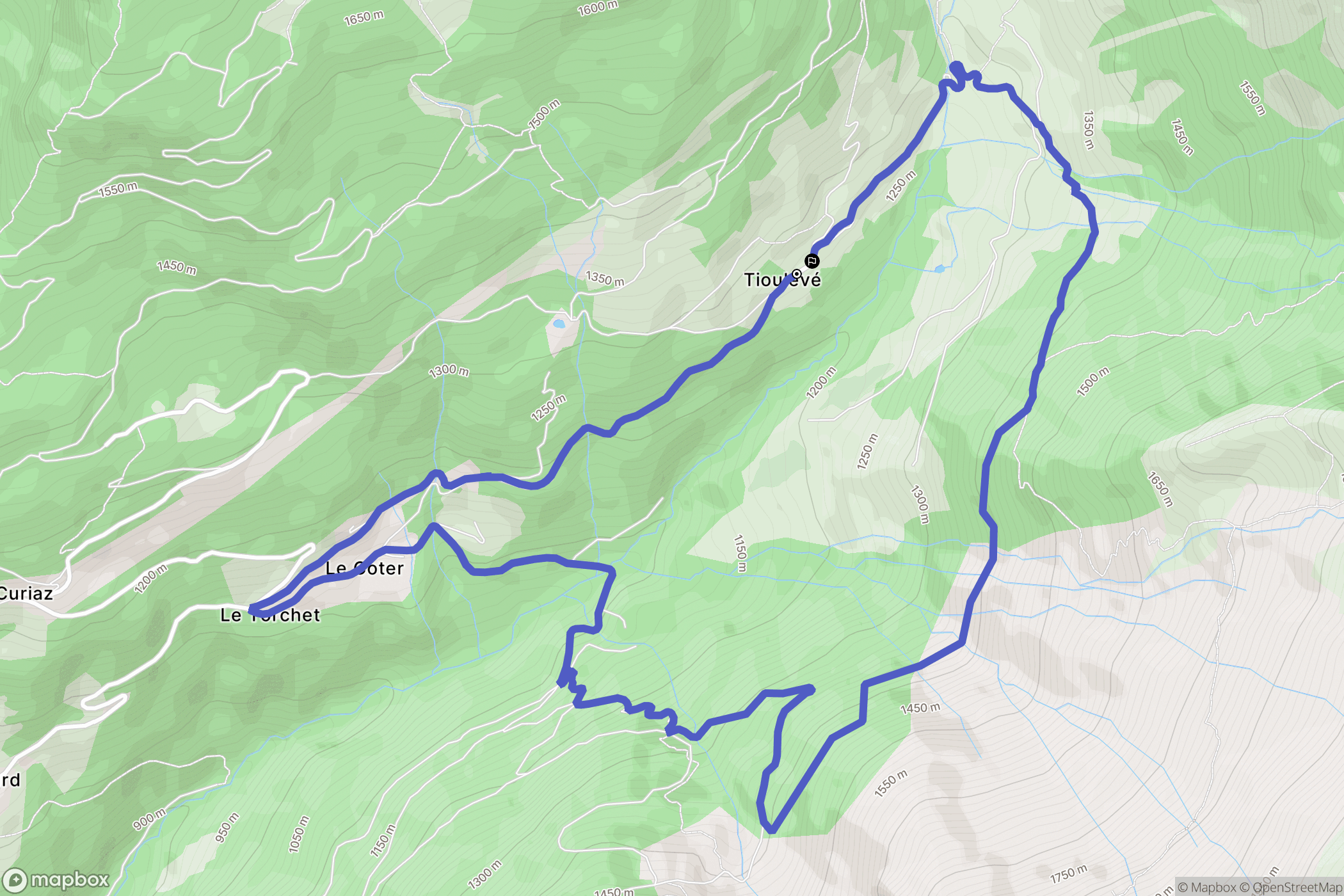 Montsapey : carte du parcours de randonnée - France