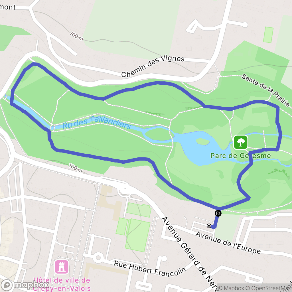 Crépy-en-Valois : carte du parcours de randonnée - France