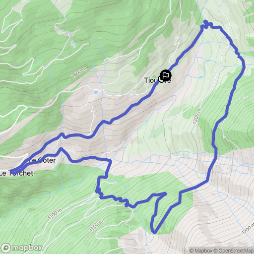 Montsapey : carte du parcours de randonnée - France