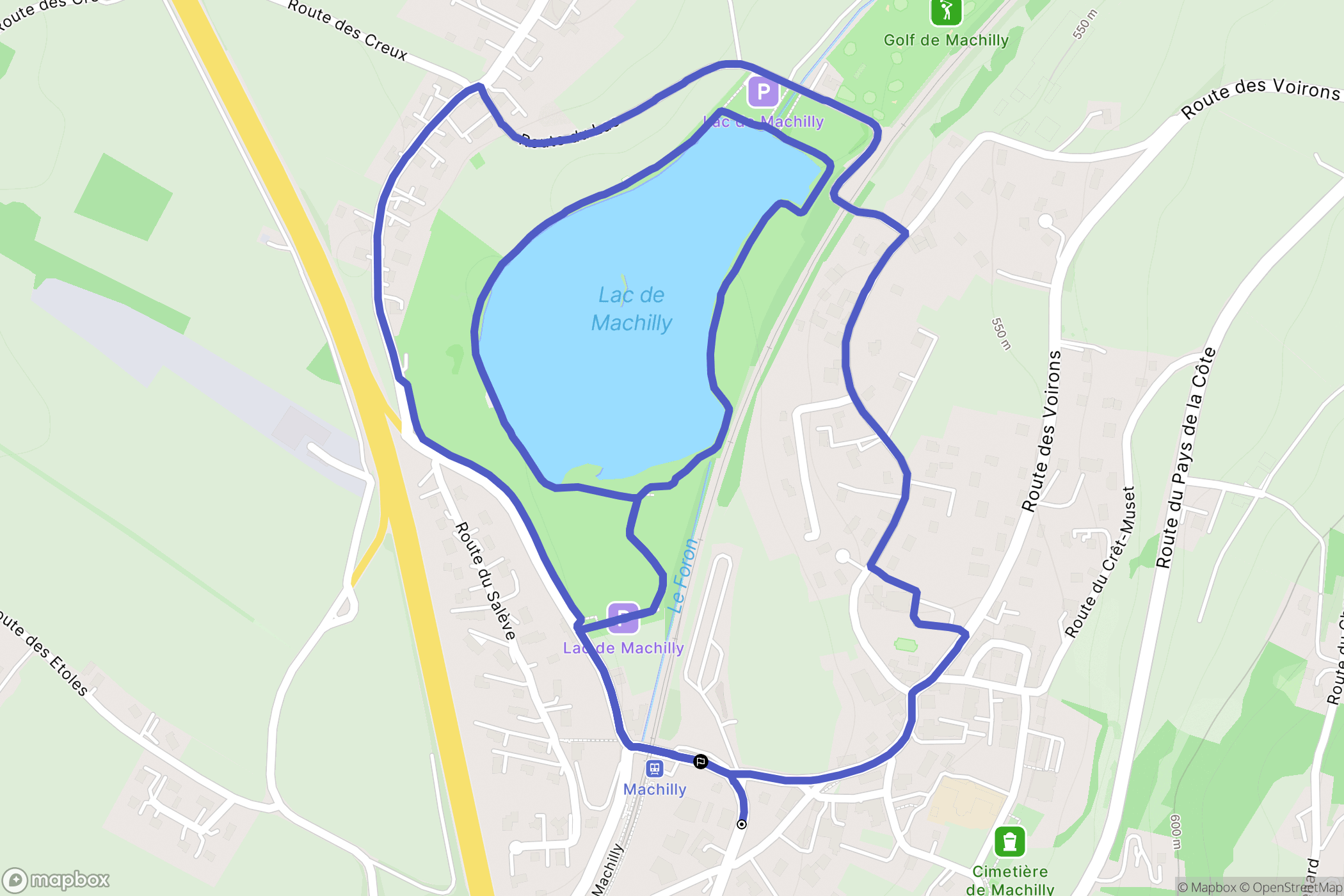 Machilly : carte du parcours de randonnée - France