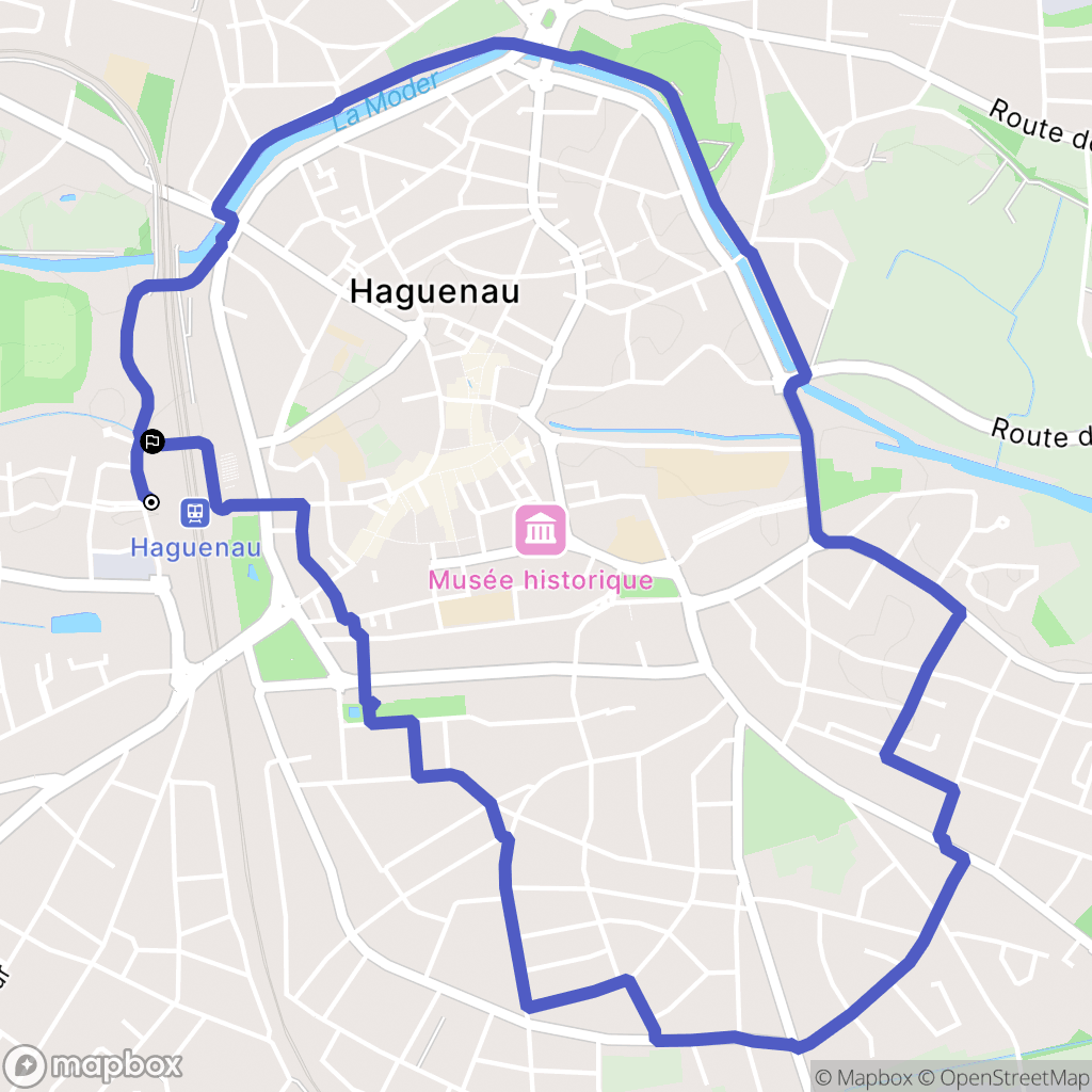 Haguenau : carte du parcours de randonnée - France