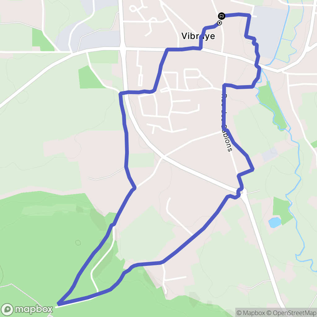 Vibraye : carte du parcours de randonnée - France