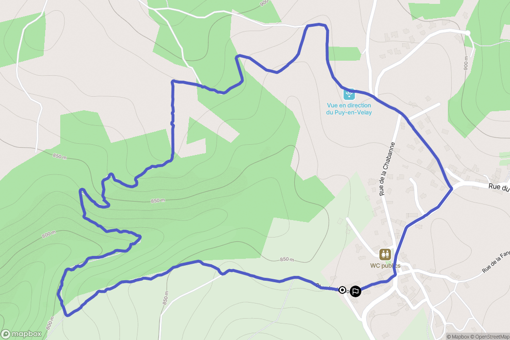 Chaspinhac : carte du parcours de randonnée - France