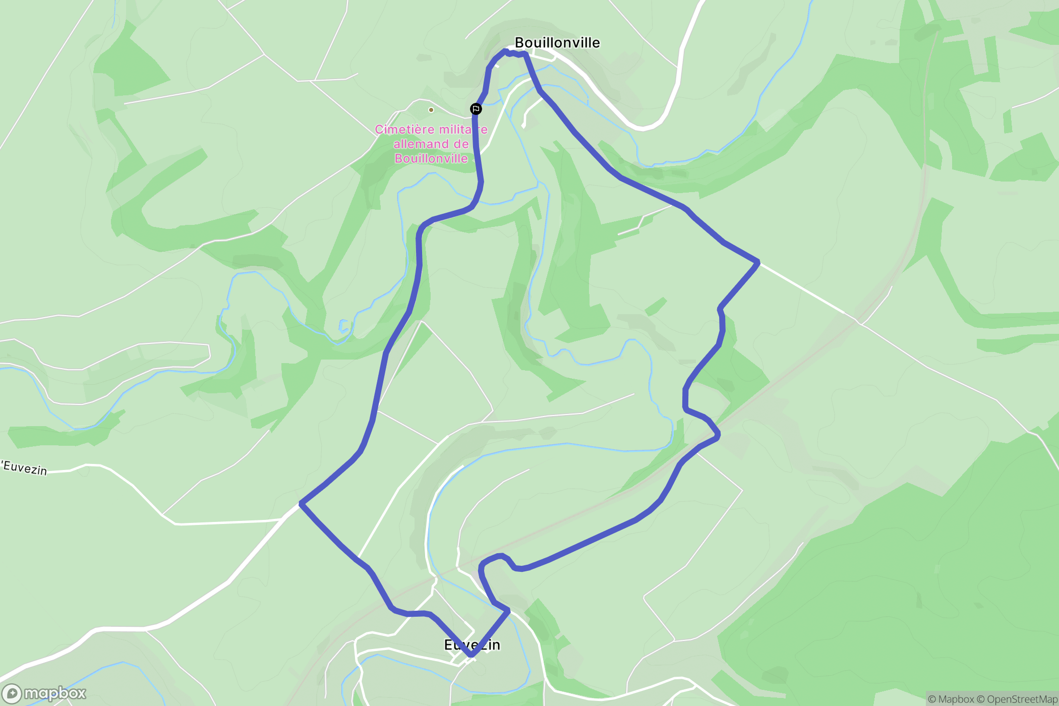 Bouillonville : carte du parcours de randonnée - France