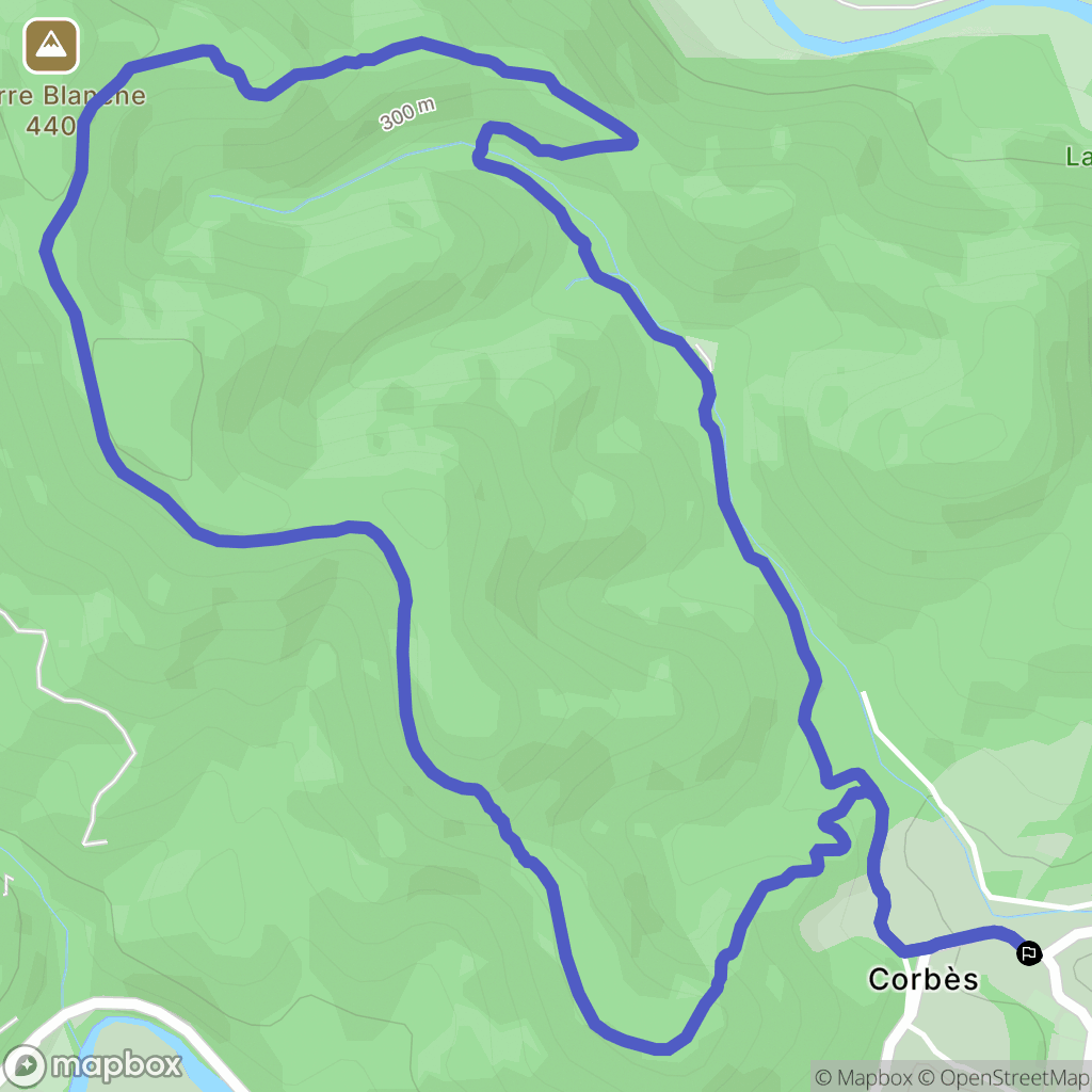Corbès : carte du parcours de randonnée - France