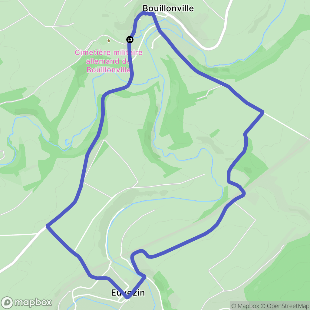 Bouillonville : carte du parcours de randonnée - France