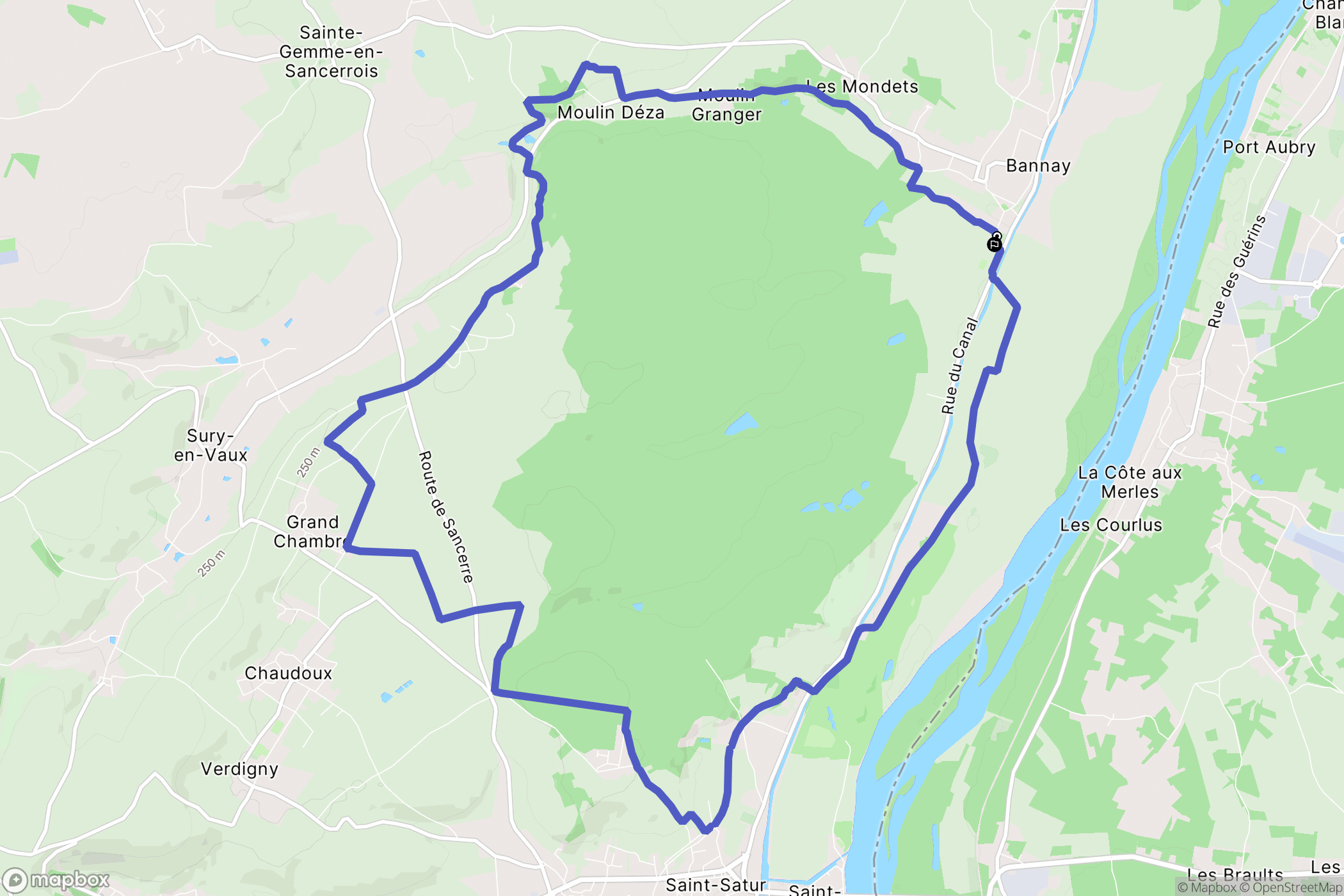 Bannay : carte du parcours de randonnée - France