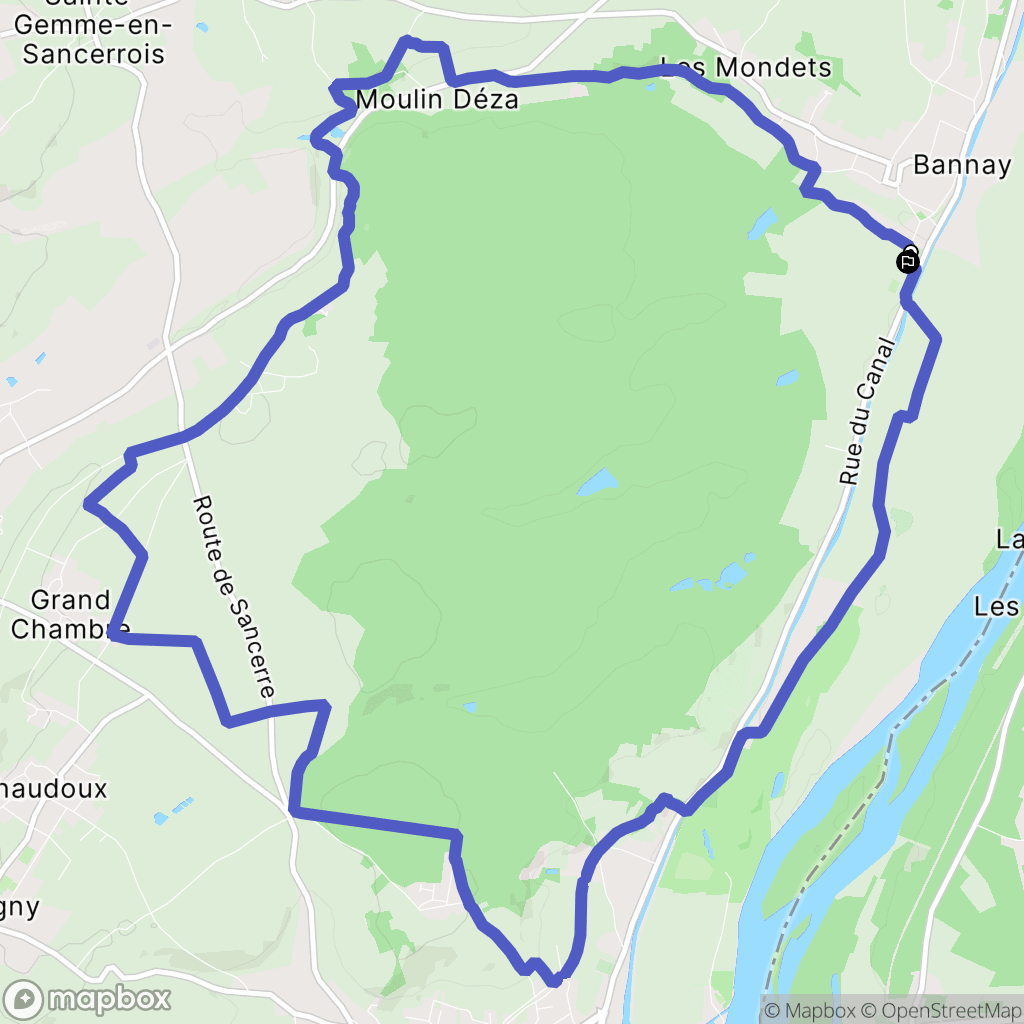 Bannay : carte du parcours de randonnée - France
