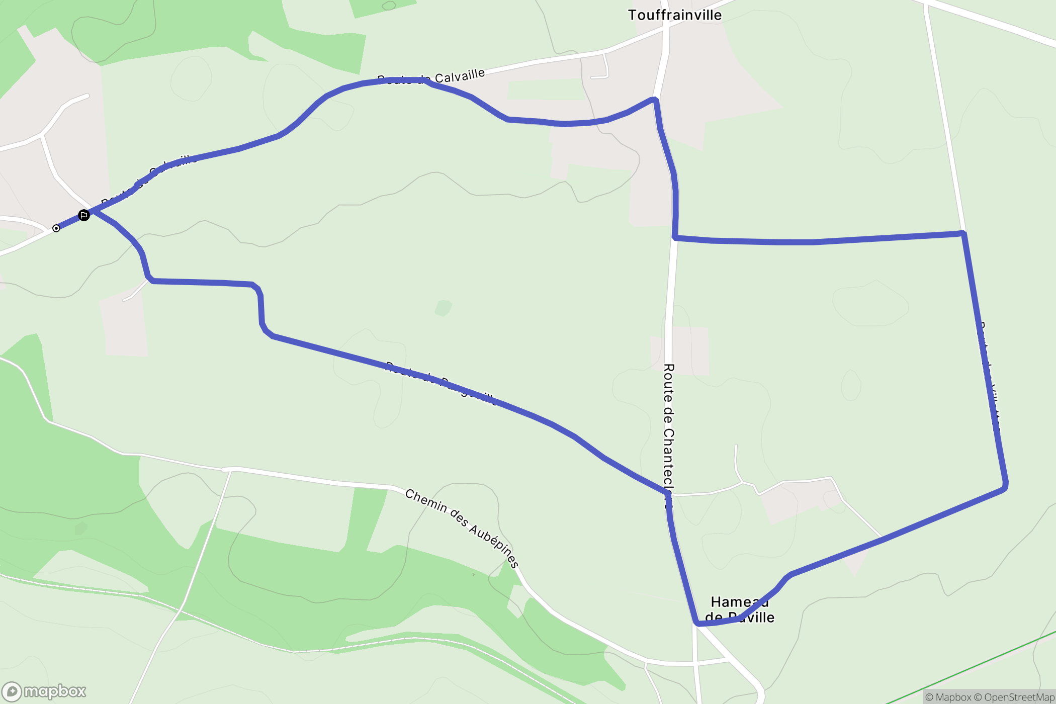 Bosville : carte du parcours de randonnée - France