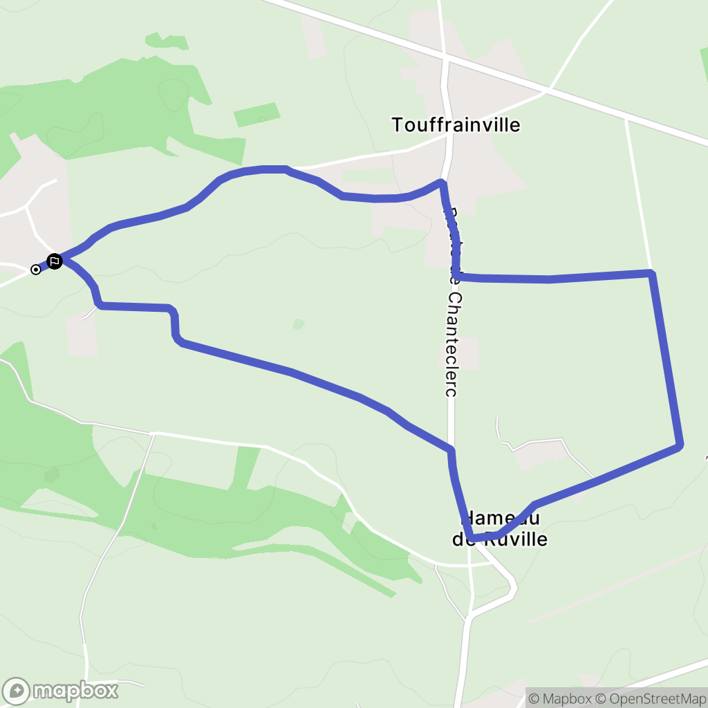 Bosville : carte du parcours de randonnée - France