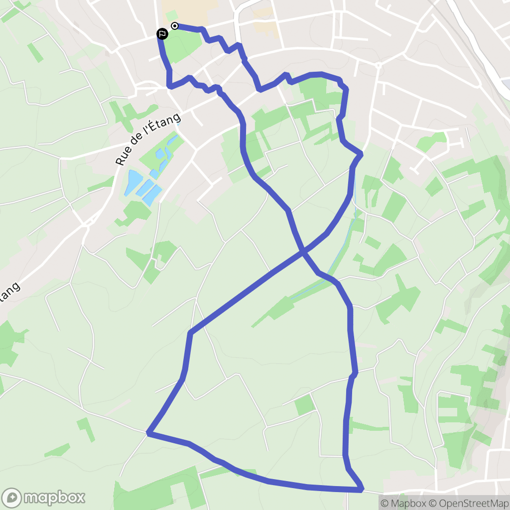 Rixheim : carte du parcours de randonnée - France