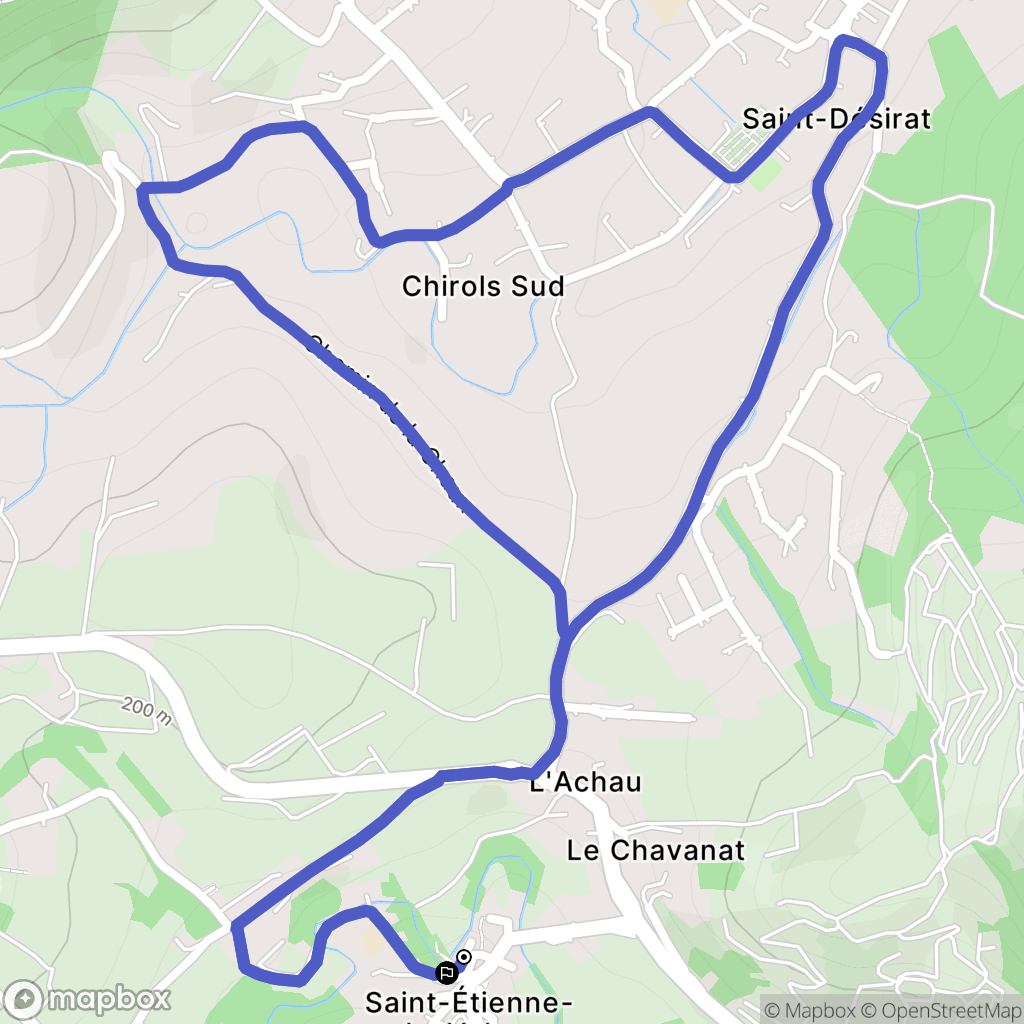 Saint-Étienne-de-Valoux : carte du parcours de randonnée - France