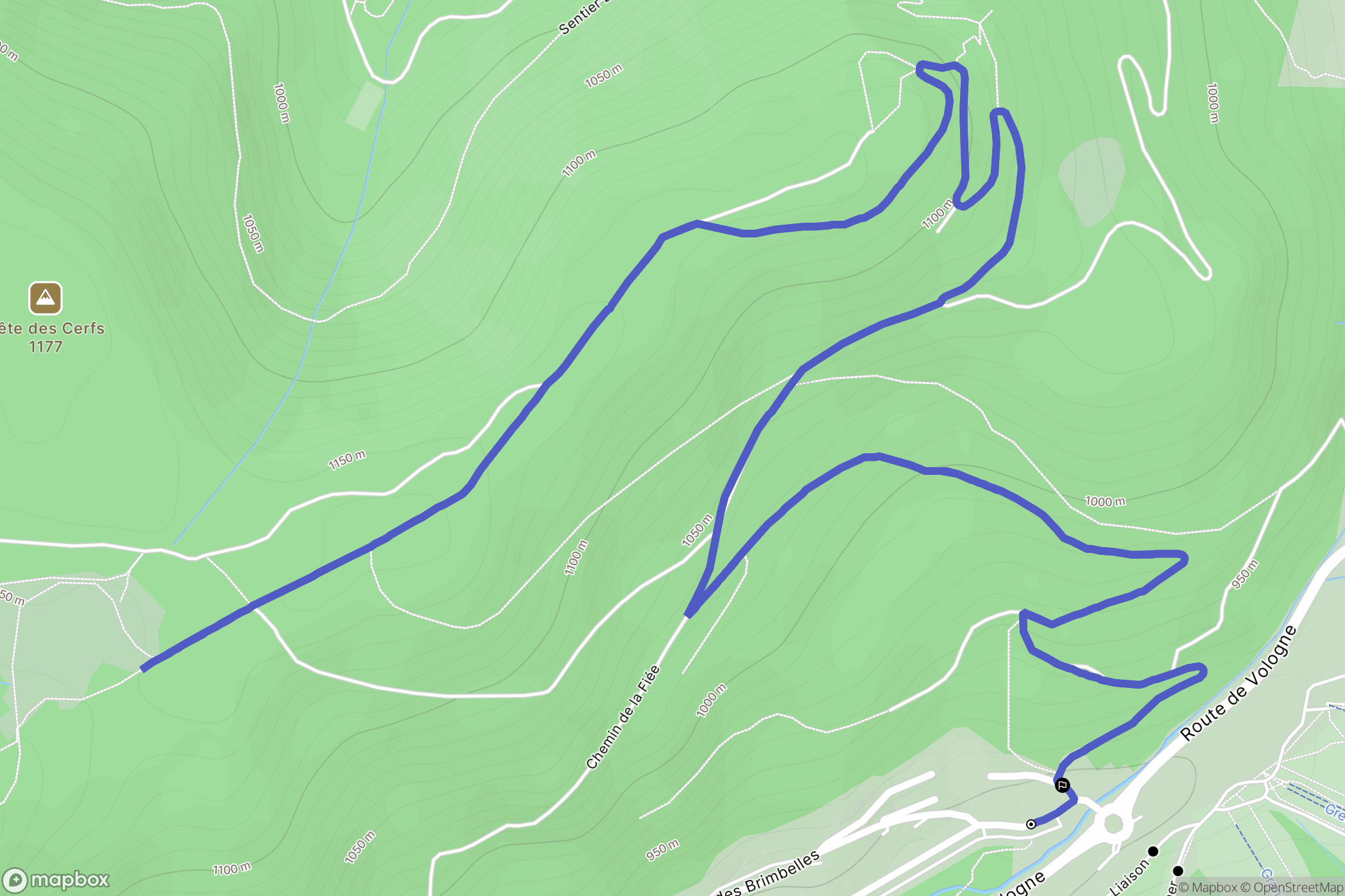 La Bresse : carte du parcours de randonnée - France
