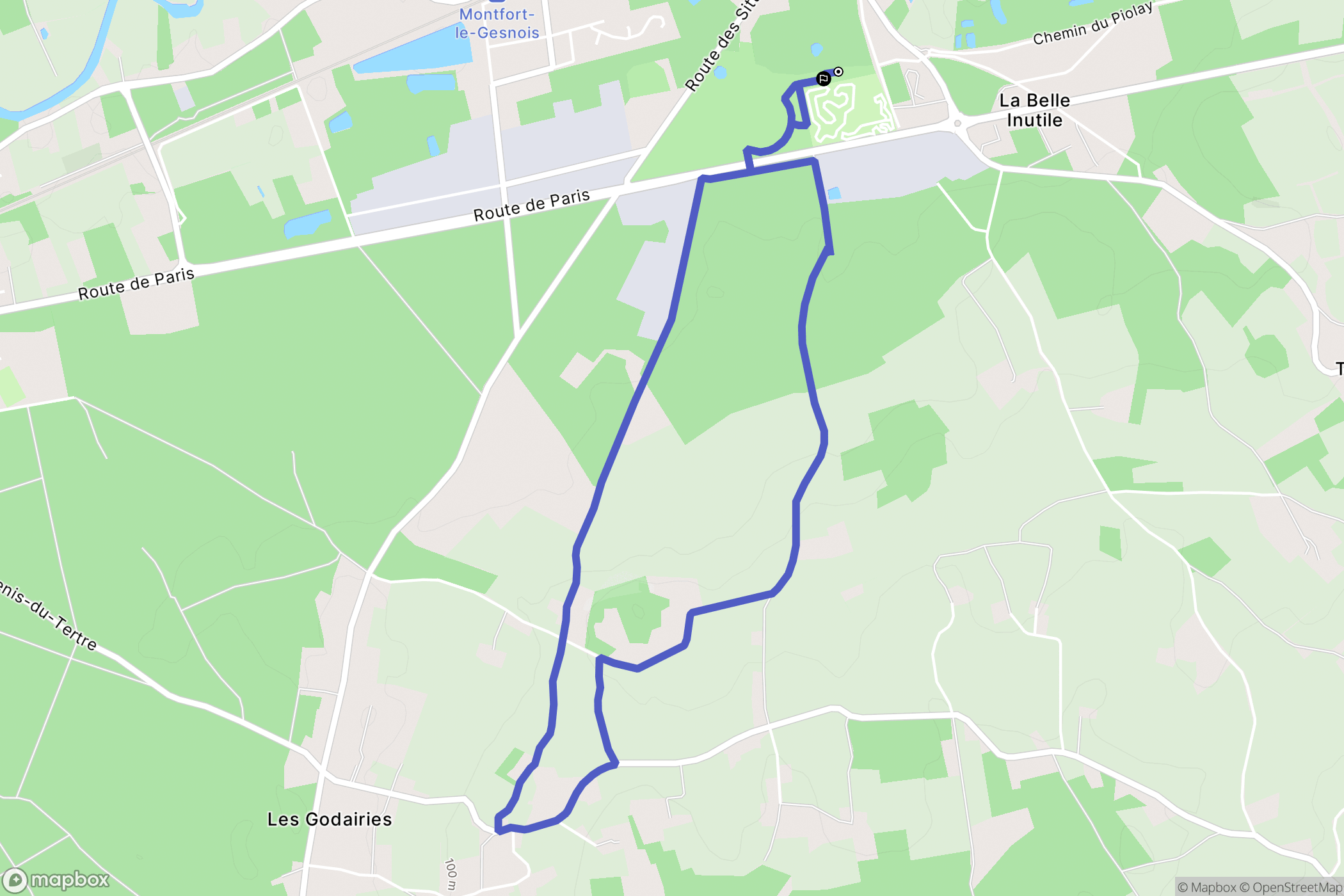 Montfort-le-Gesnois : carte du parcours de randonnée - France