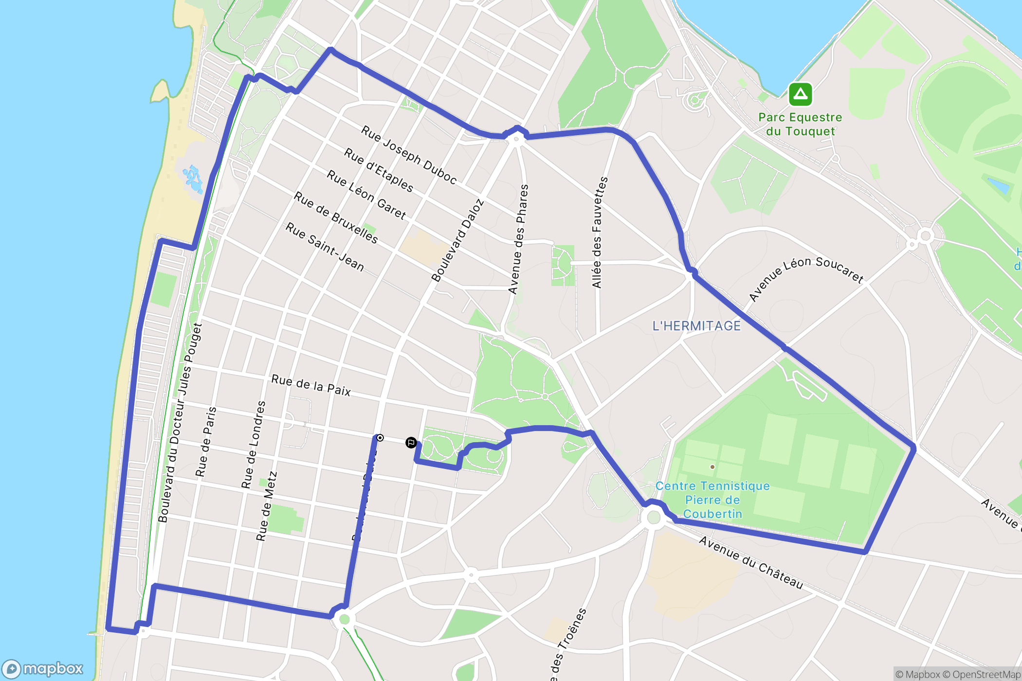 Le Touquet-Paris-Plage : carte du parcours de randonnée - France