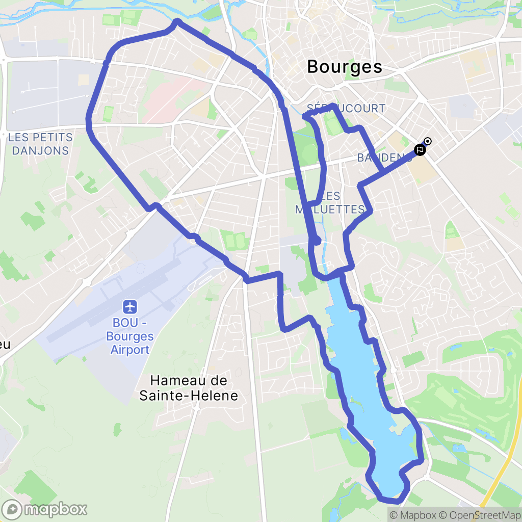 Bourges : carte du parcours de randonnée - France