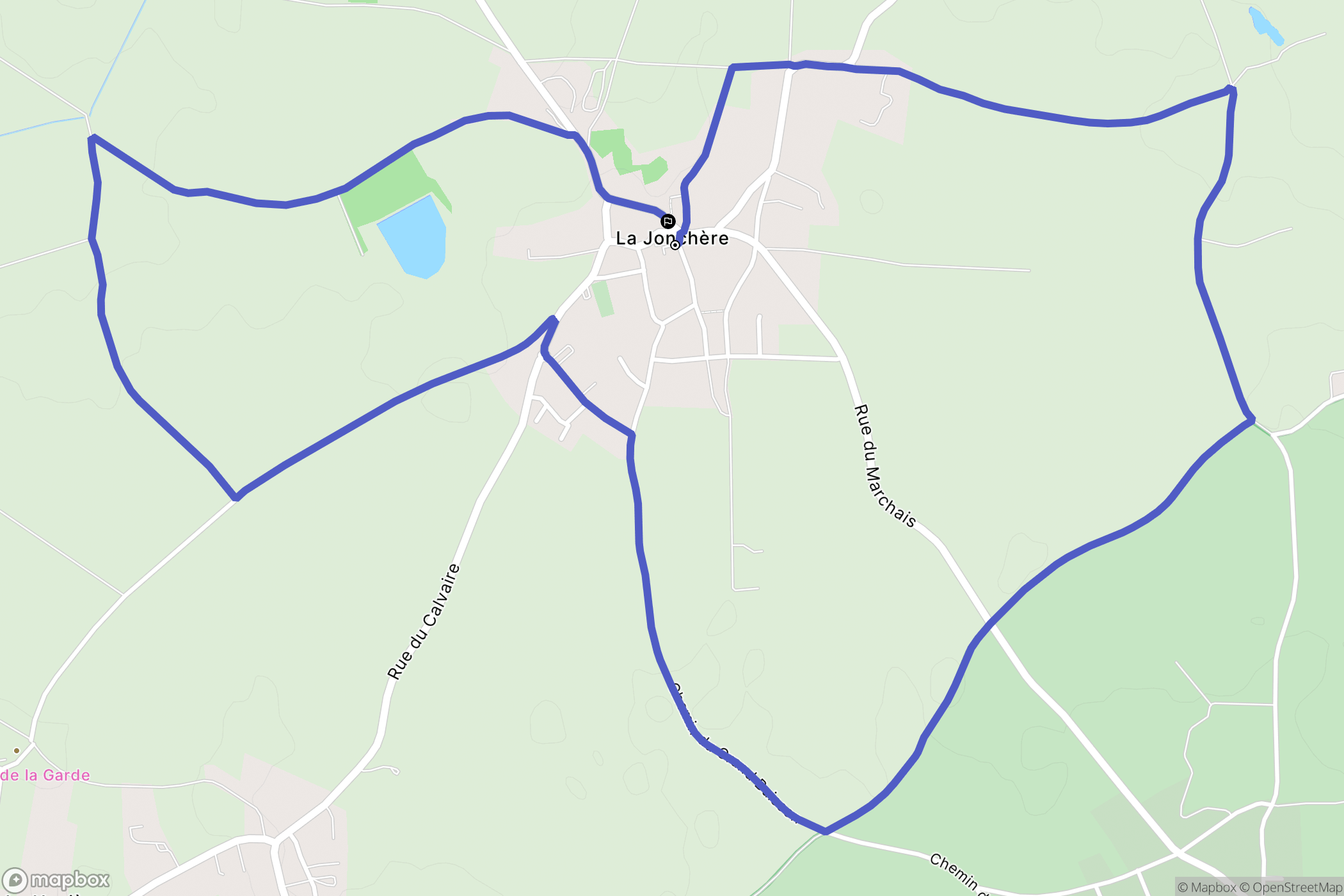 La Jonchère : carte du parcours de randonnée - France