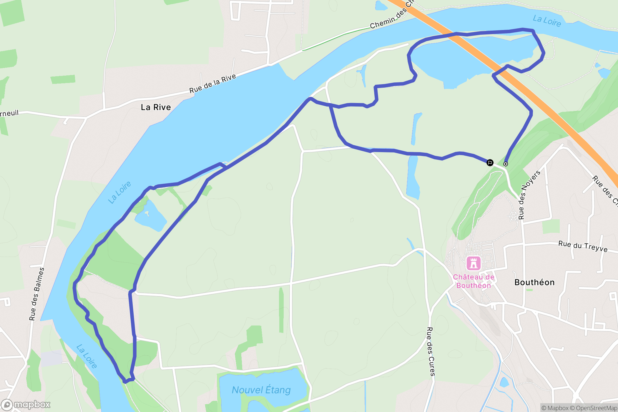 Andrézieux-Bouthéon : carte du parcours de randonnée - France