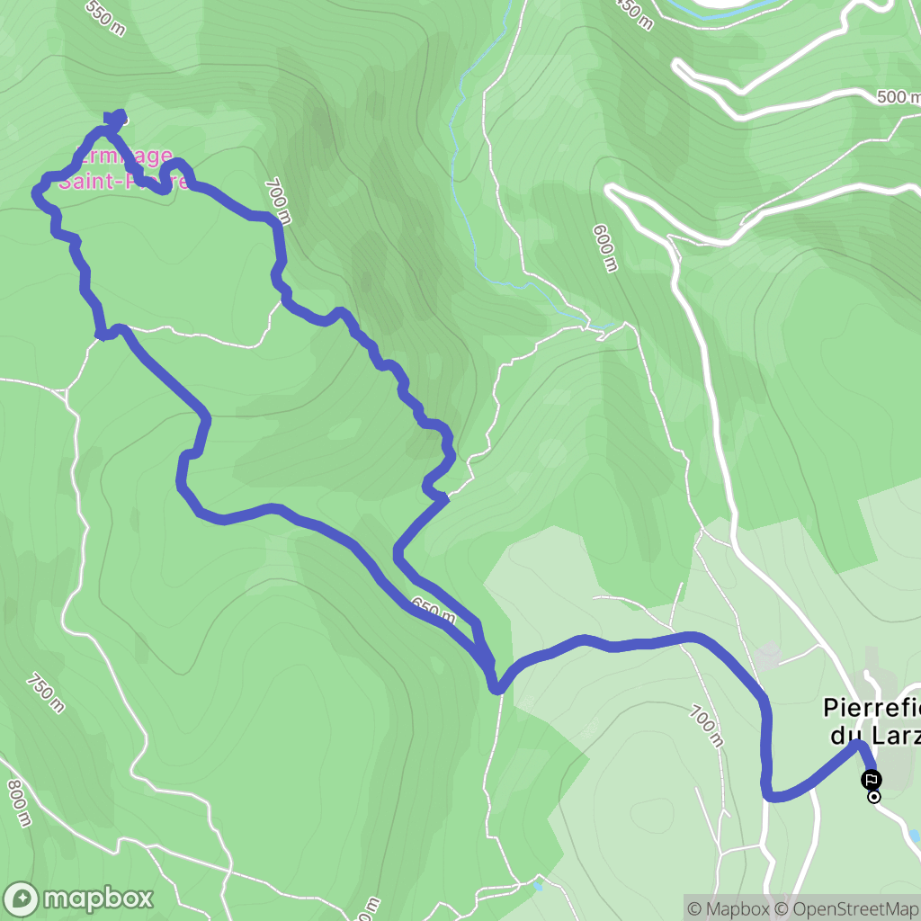 La Roque-Sainte-Marguerite : carte du parcours de randonnée - France