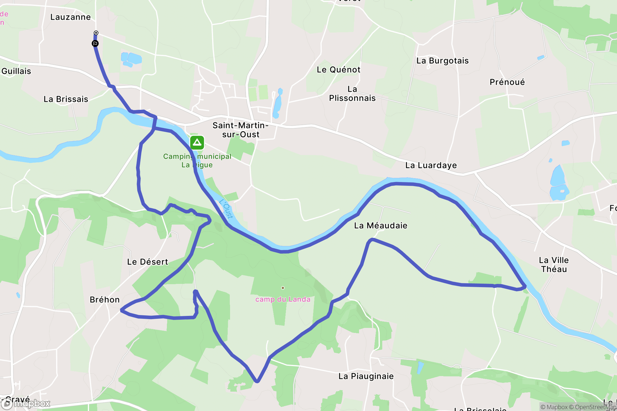 Saint-Martin-sur-Oust : carte du parcours de randonnée - France