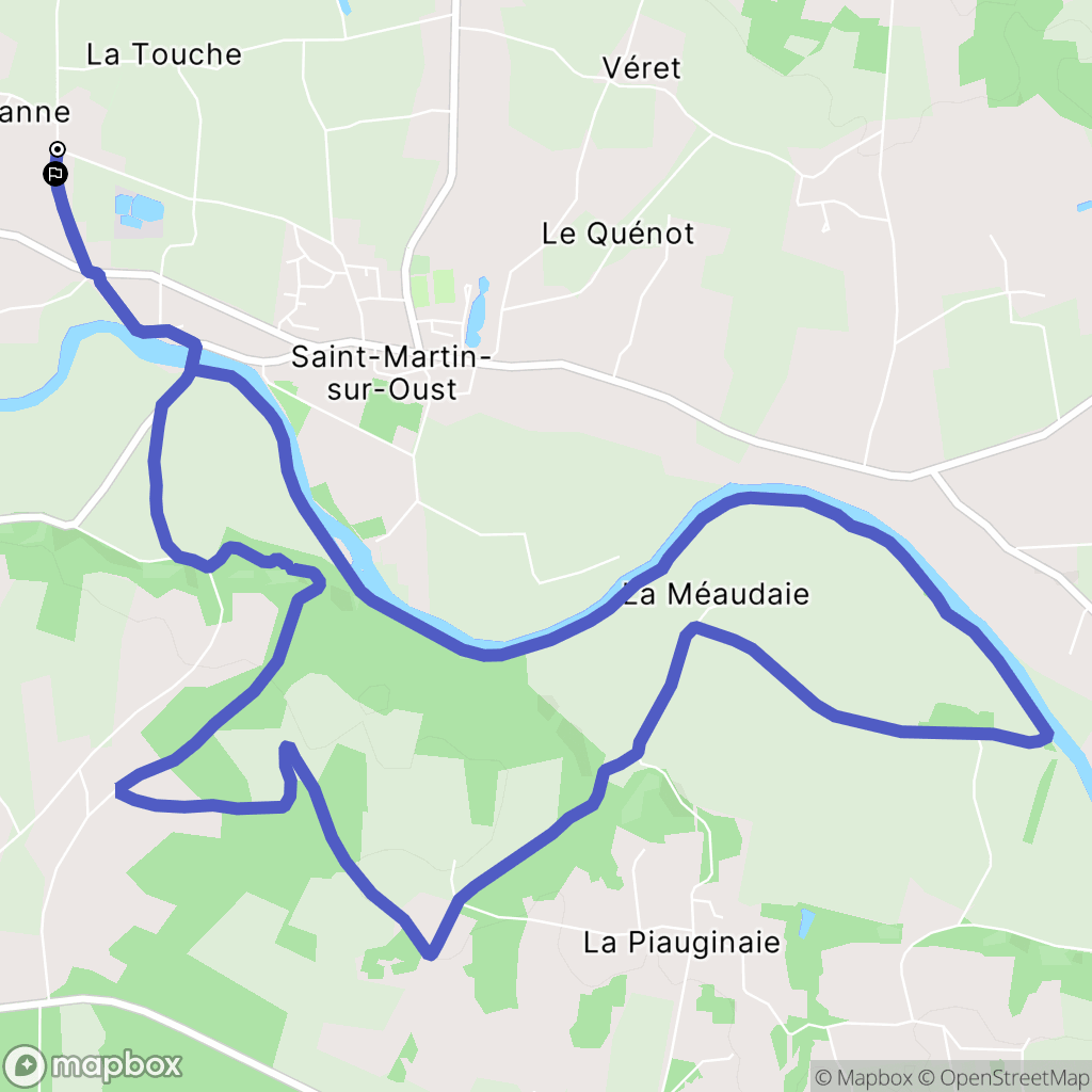 Saint-Martin-sur-Oust : carte du parcours de randonnée - France