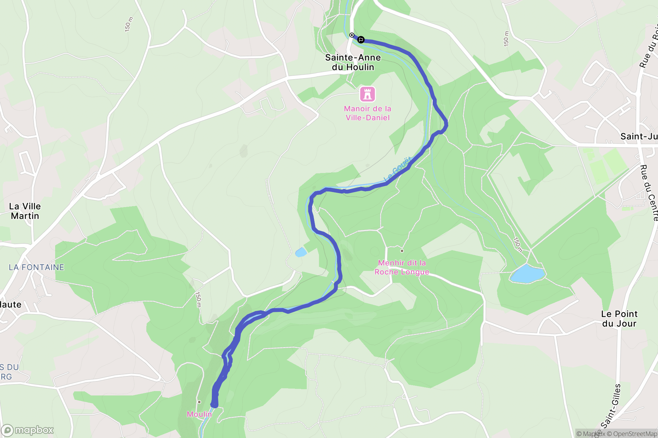 Saint Anne du Houlin : carte du parcours de randonnée - France