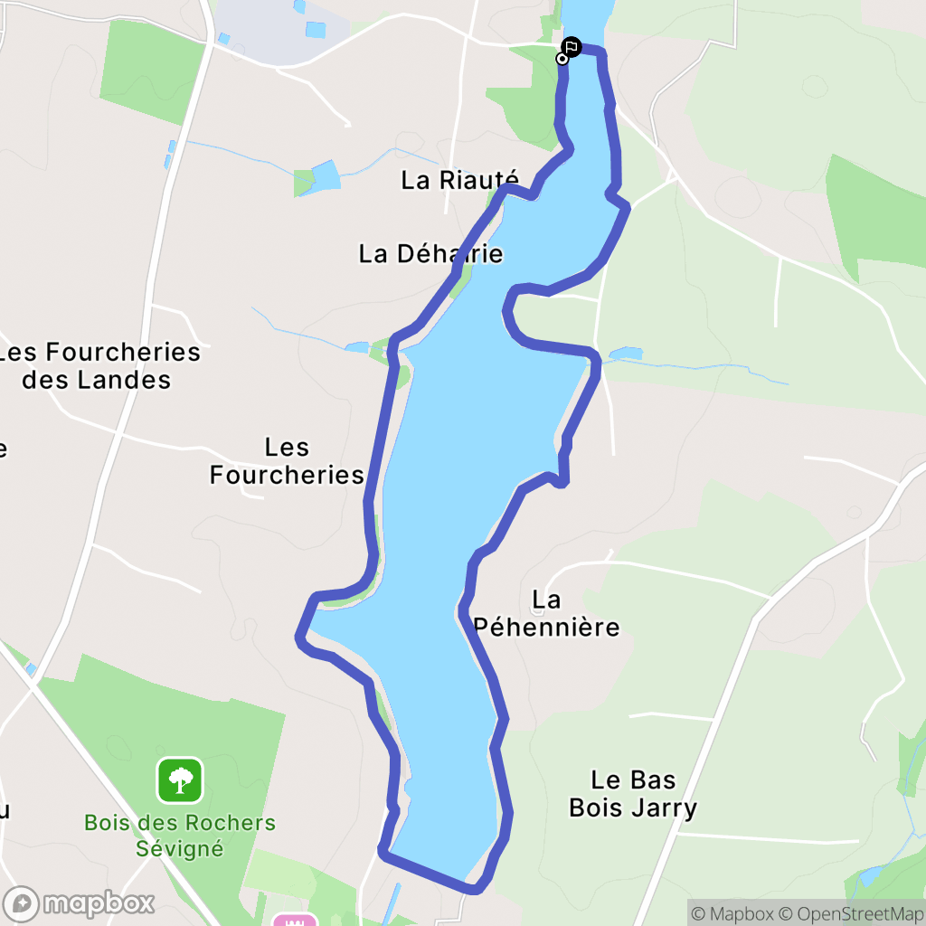 Vitré : carte du parcours de randonnée - France