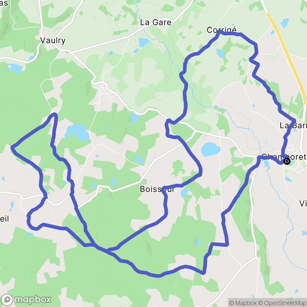 Chamboret : carte du parcours de randonnée - France